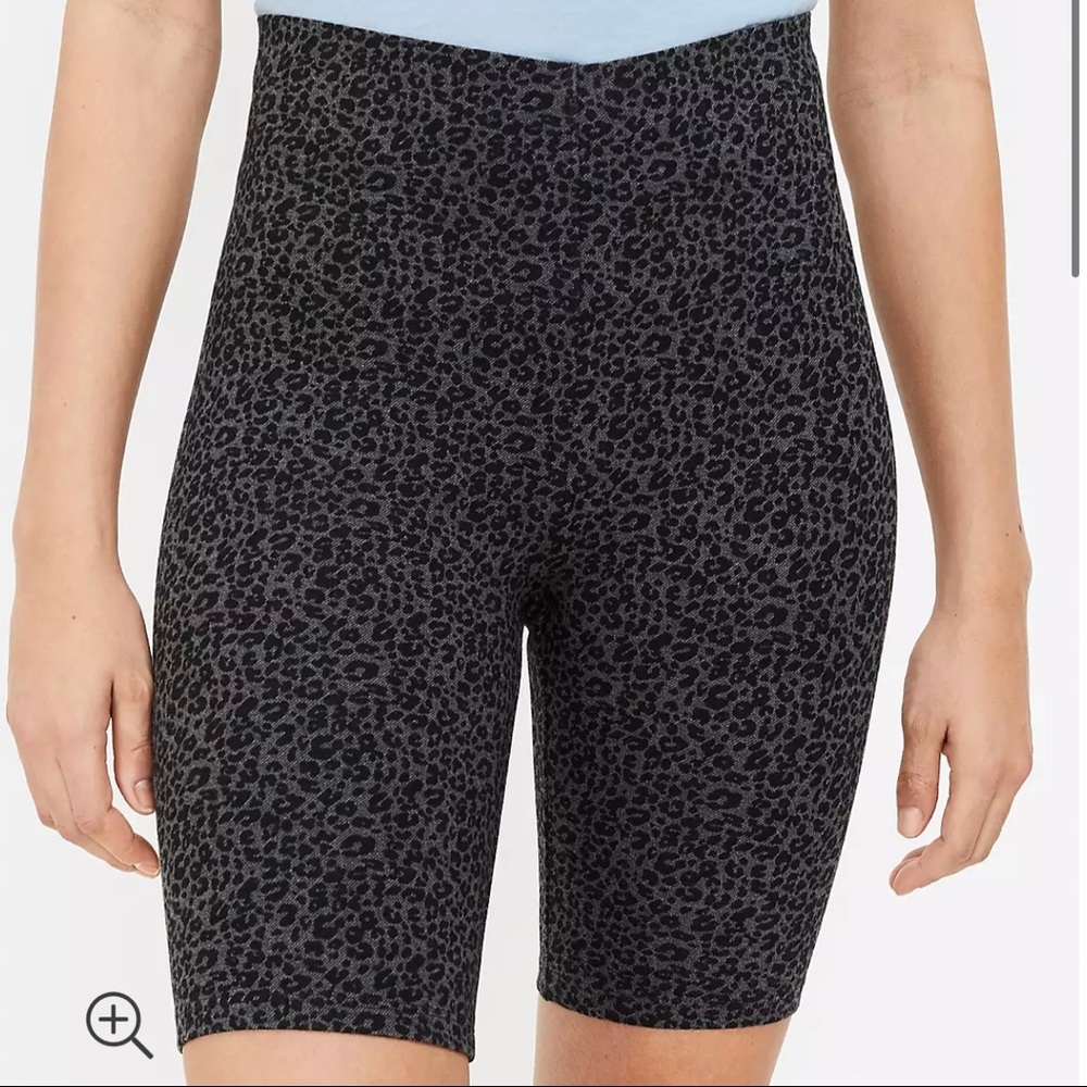 LOFT Sculpt Bike Shorts In Black Leopard Print